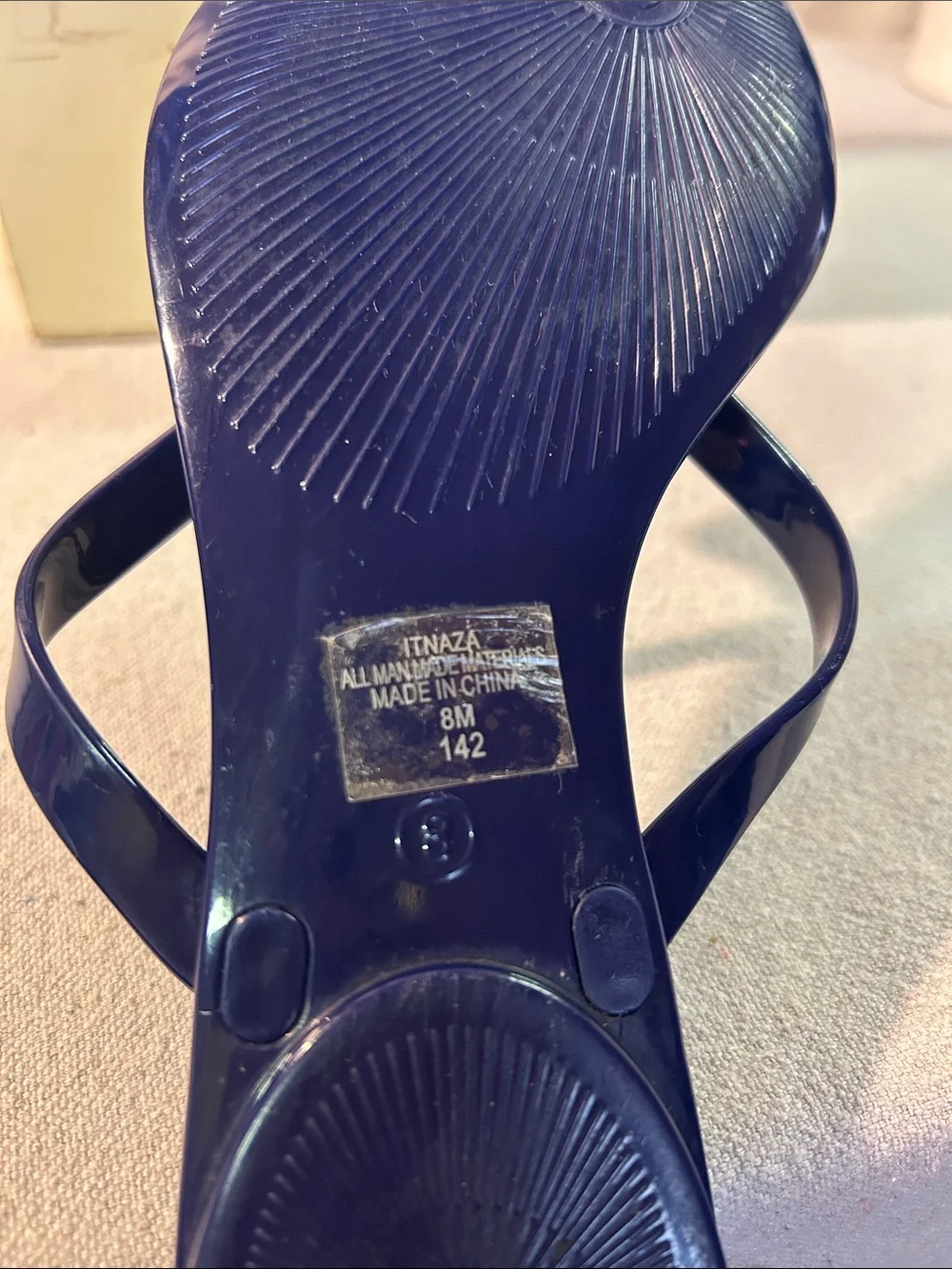 Ivanka Trump Blue Jeweled Knot Thong Sandals